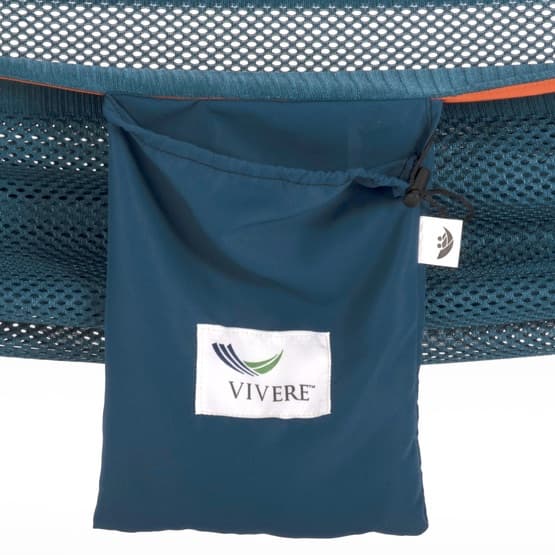 Vivere - Mesh hængekøje med stativ (250 Cm) - Blå/Orange