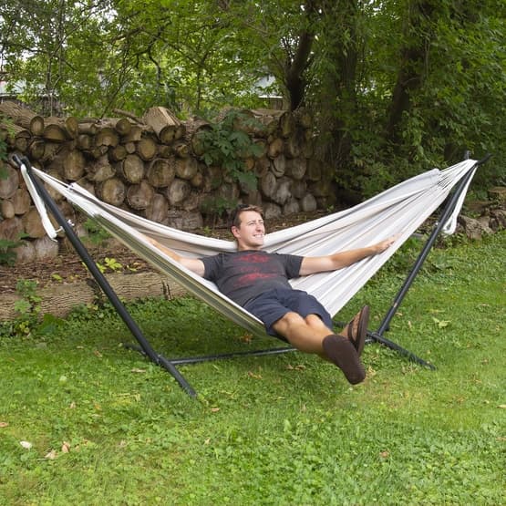 Vivere - Sunbrella Hængekøje Med Stand (250 Cm) - Hængekøje Dobbelt - Due