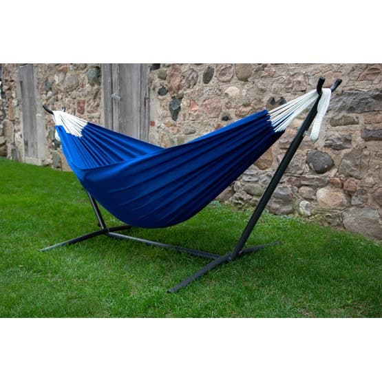 Vivere - Polyester Hammock With Stand (250 Cm) - Hängmatta Dubbel - Royal Blue