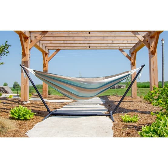 Vivere - Sunbrella Hammock With Stand (250 Cm) - Hängmatta Dubbel - Gateway Mist