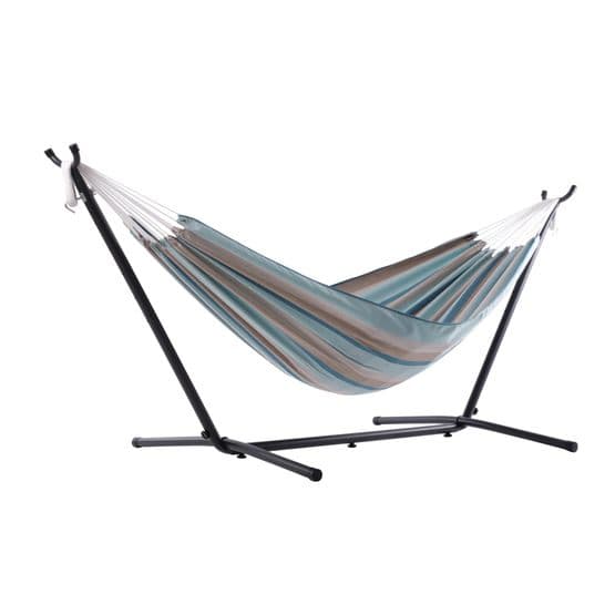 Vivere - Sunbrella hængekøje med stativ (250 Cm) - hængekøje Dobbelt - Gateway Mist