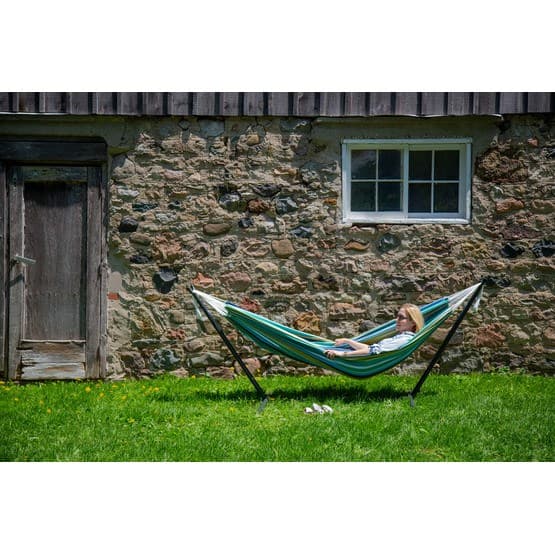 Vivere - Hängmatta Bomull Med Ställning - Dubbel - Cayo Reef