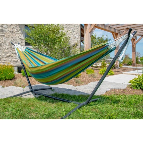 Vivere - Sunbrella Hængekøje Med Stand (250 Cm) - Hængekøje Dobbelt - Lagune