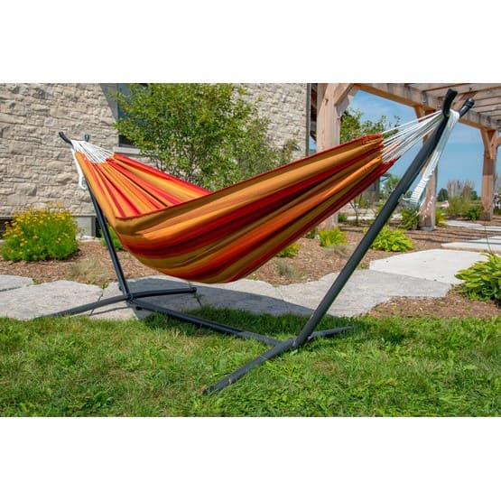 Vivere - Sunbrella hængekøje med stativ (250 Cm) - hængekøje dobbelt - solnedgang