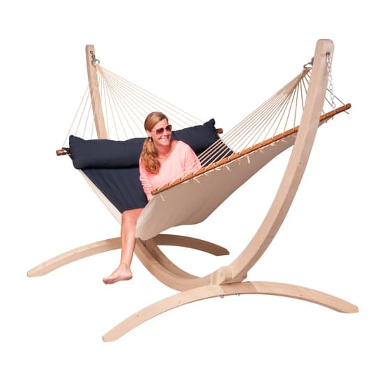 La Siesta - Hängmatta - Familj - Träkarm - Alabama Navy Blue