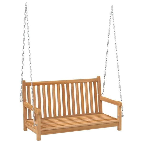 vidaXL gyngebænk 114x60x64 cm massivt teaktræ