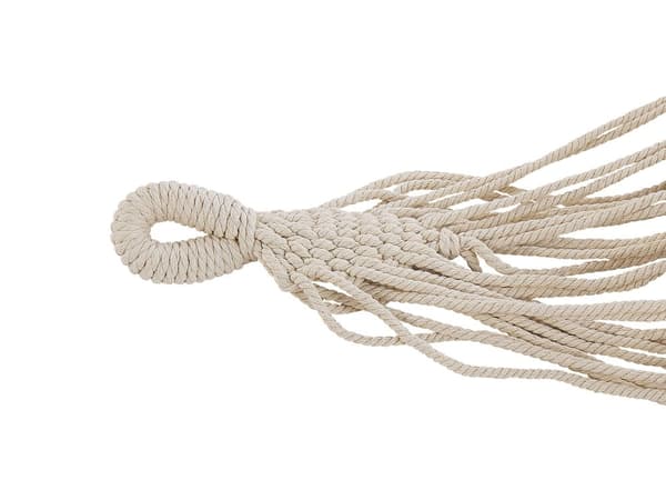 Trädgård Hängmatta Beige Bomull och Polyester Gunga Inomhus Utomhus Boho Stil