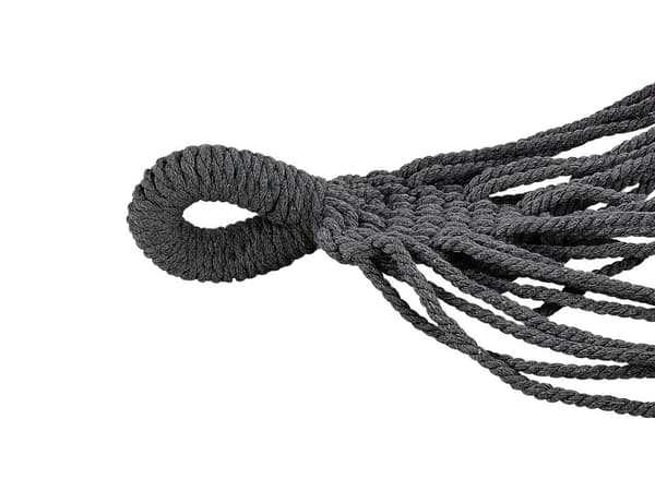 Hængekøje Grå Stof Polyester Bomuld 290 x 150 cm Udendørs Hammock til Have Terrasse Inspiration Hængegynge