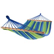Hængekøje 2 personer XL 220 x 160 cm – Tværstang – Blå & Grøn