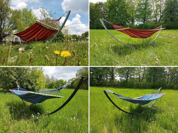 Stel til stor hængekøje 300 x 130 cm – Hvidmetal – Op til 220 kg