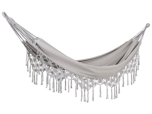 Trädgård Hängmatta Ljusgrå Bomull och Polyester Gunga Inomhus Utomhus Boho Stil