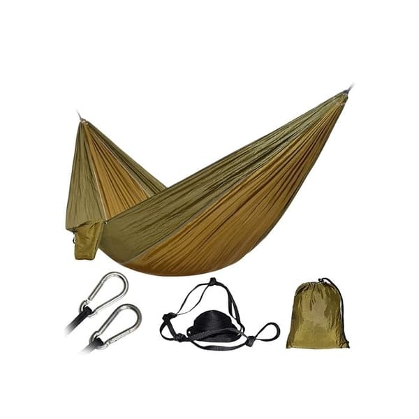 Lättviktshängmatta i nylonduk * Öppna mått: 230 x 90 cm * Utrustningsvikt: 400g * Maxvikt som stöds: 200 kg * Material