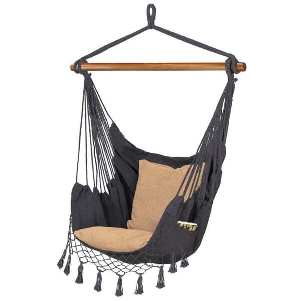 Hängmatta stol Hängande fåtölj SPRINGOS® - Beige - Sittdyna ingår - Trädgård, uteplats, fritid