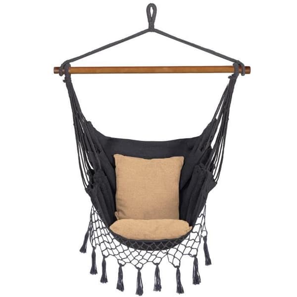 Hängmatta stol Hängande fåtölj SPRINGOS® - Beige - Sittdyna ingår - Trädgård, uteplats, fritid