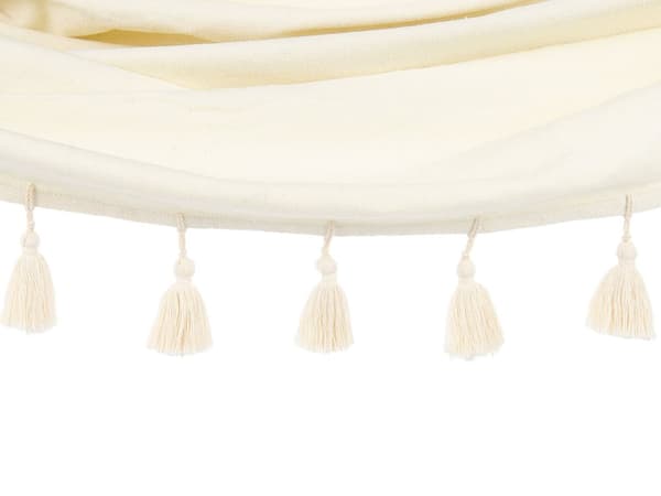Have Hængekøje Beige Bomuld Gyngestol med Kvaster Boho Stue Soveværelse Have