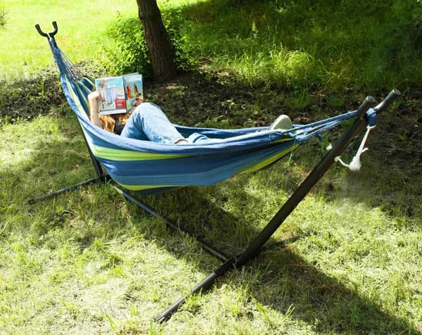 XL Hängmatta med stativ Hammock 200x150