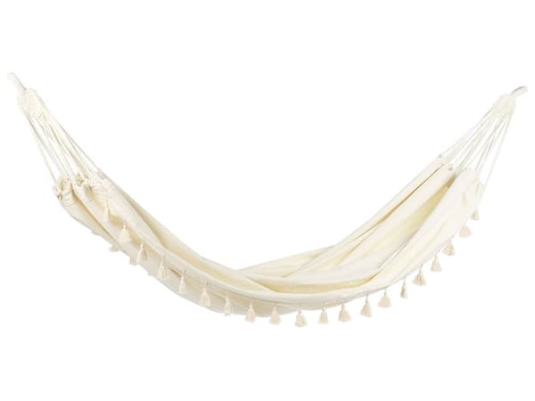 Hammock Beige Bomull och Polyester Hängmatta Inomhus Utomhus Trädgård Boho-stil