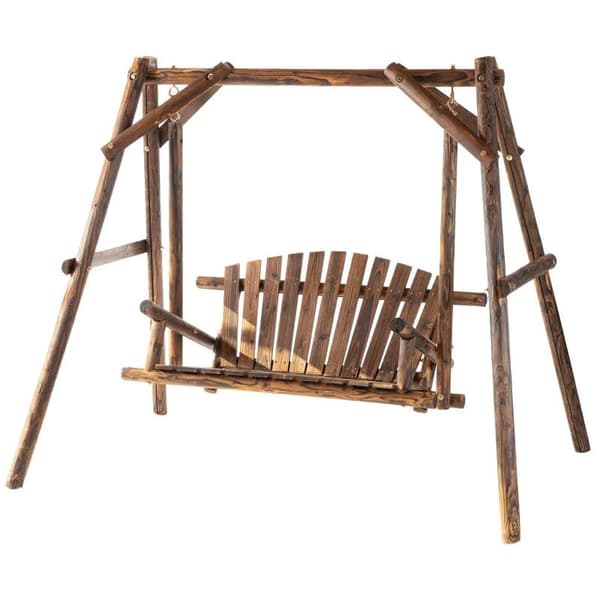 Rootz Hängmatta Gunga - Hollywood Gunga - Trädgårdsgunga - 2-sits Trädgårdsgunga - Gungbänk - Hängbänk - Granträ - Metallkrok - L187 x B137 x H167 cm