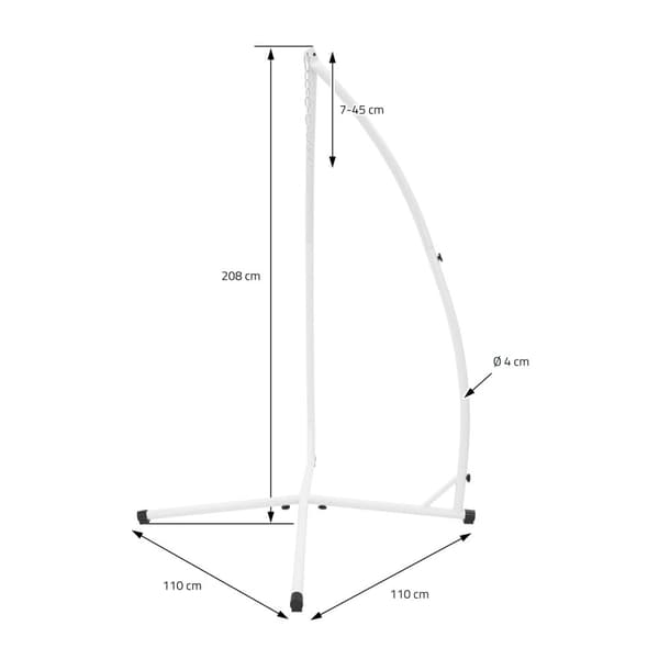 Hängstol ram 208 cm vit metall ML design