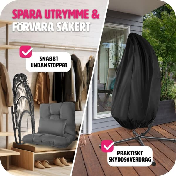 Hängstol Ariane med stativ och sittdyna, bärkapacitet 160 kg - mörkgrå