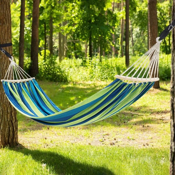 Hængekøje 1-person med tværstang 40cm 400257 Blå