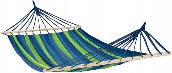 Hängmatta 1-person med tvärstång 80cm 480144B Blå