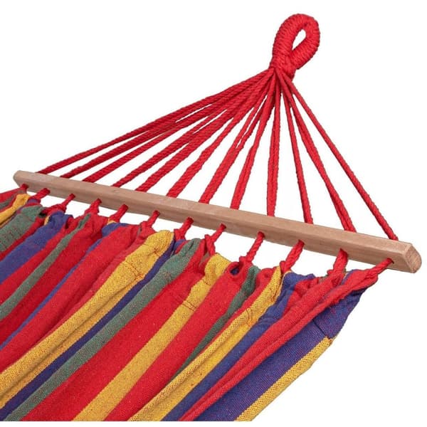 Hængekøje 1-person med tværstang 80cm 480144B Rød