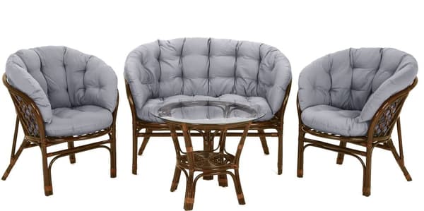 Rattanmöbelset Bahama II Brun-Grå