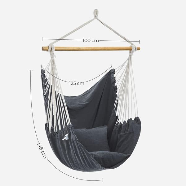 Rootz Hängstol - Gungstol - Hängmattastol - Utomhushängande stol - Med 2 kuddar - Turkos - 148 x 125 cm