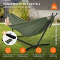 Miniatyrbillede 2 af 9: ML-Design dobbelt hængekøje med stålstel, khaki, plads til 2 personer, indendørs &amp; udendørs, XXL hængestol med bæretaske, hængekøjestativ,