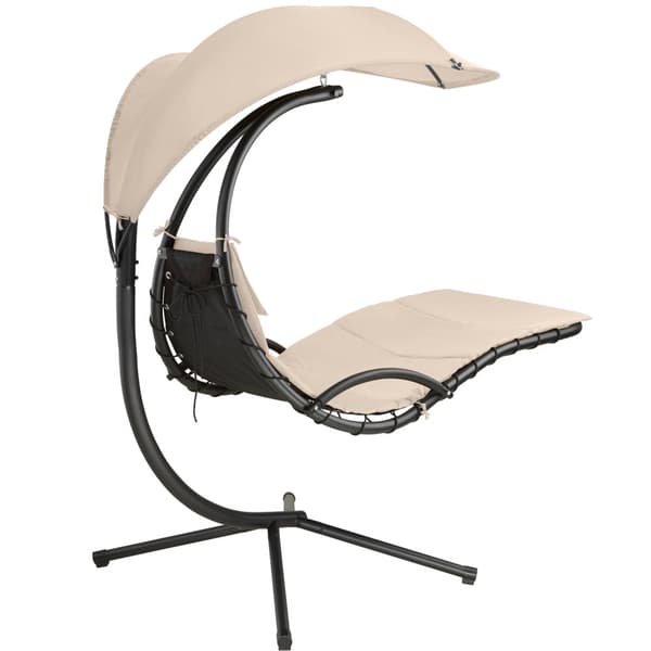 Hængestol Elaria med soltag og sidelomme - beige