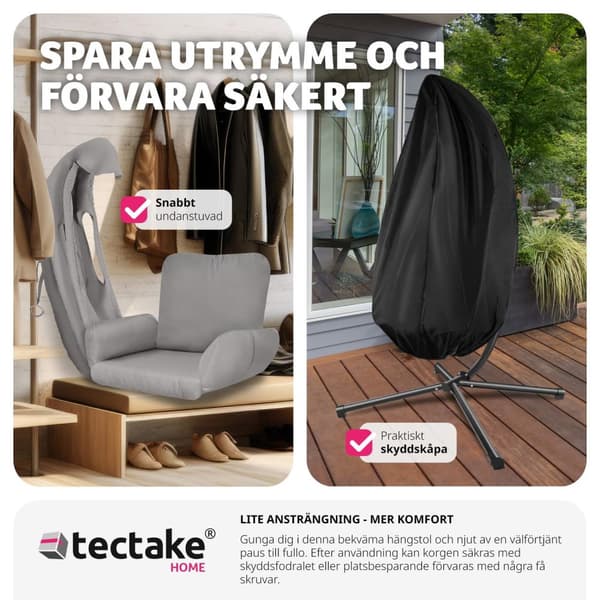 Hängstol Anika med stativ och dyna, 160 kg - ljusgrå