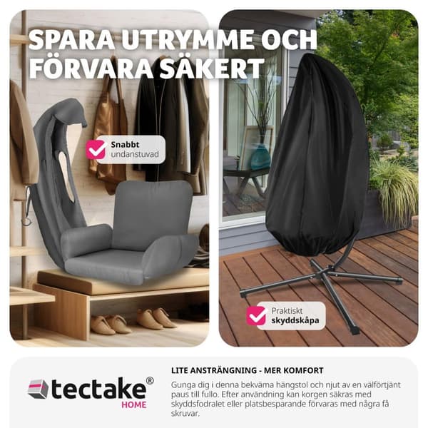 Hängstol Anika med stativ och dyna, 160 kg - antracit