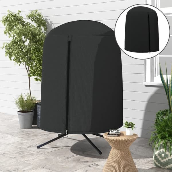 Rootz Hængestolsovertræk - Vandtæt - PU-belægning - Beskytter regn - Glat lynlås - Længere service - Mod vand - Oxford Polyester - Sort - 128 x 190 cm