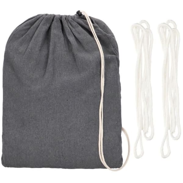 Dubbel hängmatta - SPRINGOS - Grå - 200 x 150 cm - 200 kg - Med fransar