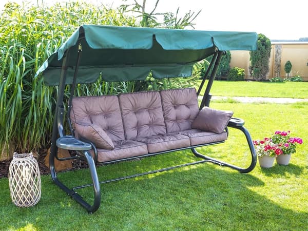 Bankdyna för trädgårdsmöbler, sittdyna inomhus/utomhus - Brun - 180 cm (3 x 60 cm)
