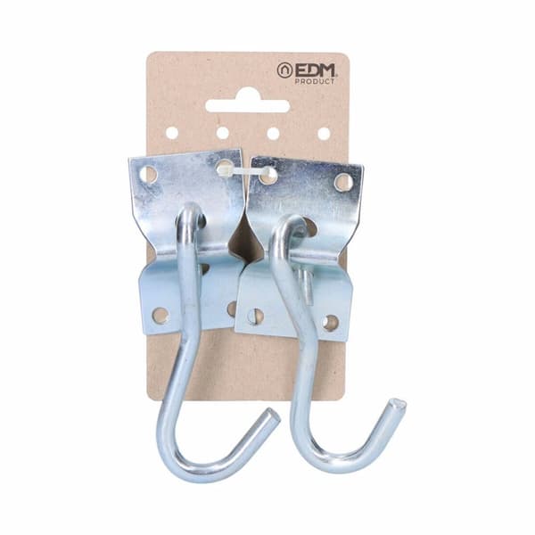 Stöd EDM 85243 Silvrig 70 x 45 mm Upphängningskrok Hängmatta (2 antal)