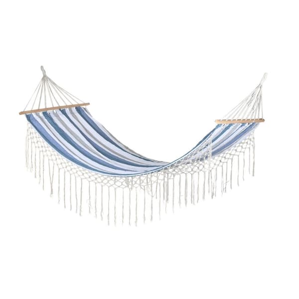 Hængekøje DKD Home Decor Striber Blå Hvid (200 x 100 x 5 cm)