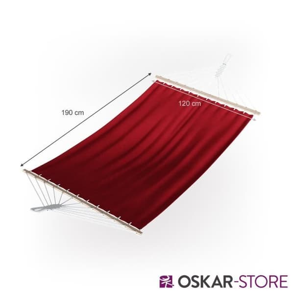 Hängmatta - OSKAR-STORE - Oskar 190x120 cm - Röd - 1 person - Utomhus - Bomull