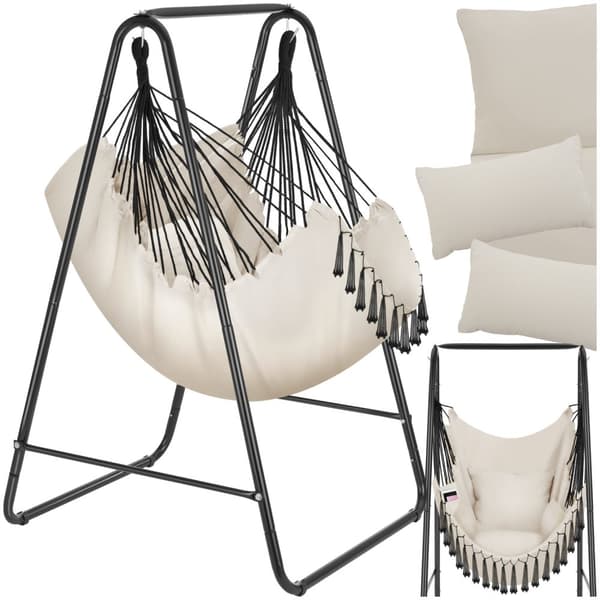 Hängstol Alison, boho-stil, bärkapacitet 160kg - beige