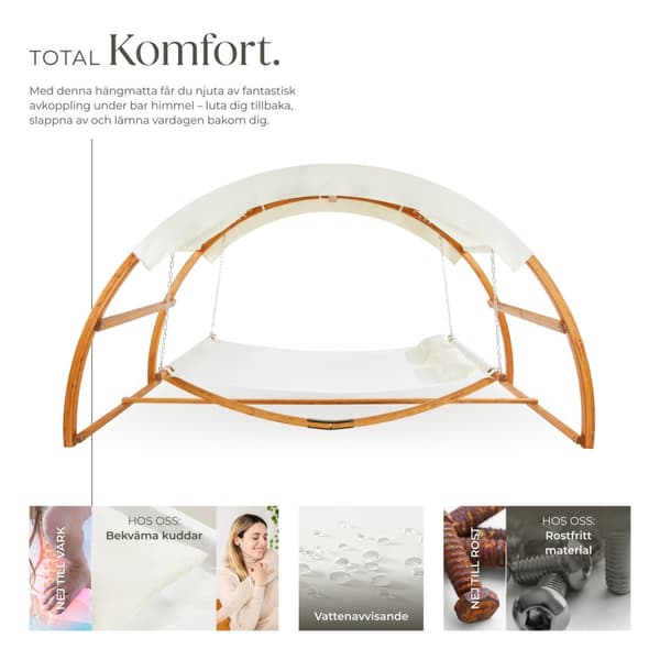 Hängmatta Locarno för 2 personer 328x160x171,5cm - teak