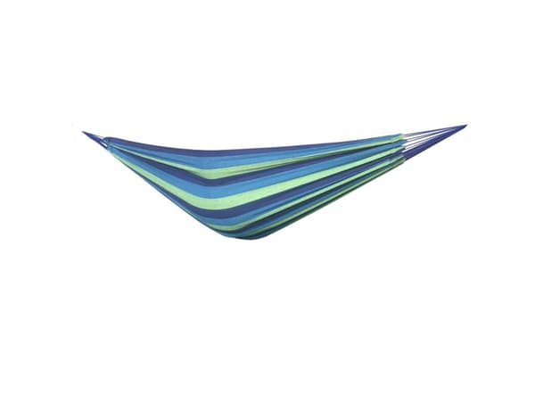 Familie hængekøje til 2, holdbar polyester-bomuld blanding, blå-grøn, 220x150cm, max belastning 150kg