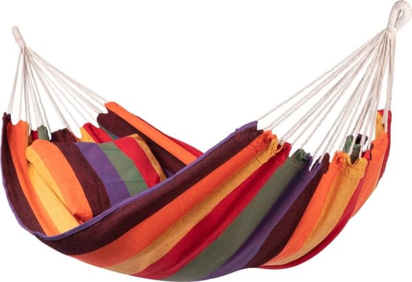 Stor Rød Familiehengekøje - Holdbar Polyester-Bomuld, 200x150cm, Understøtter 150kg