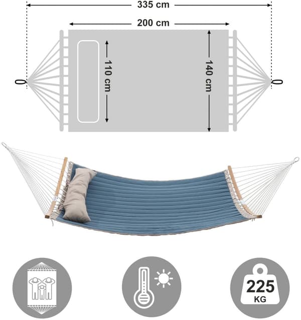 Hamming Mat - For 2 personer - Blue & Beige