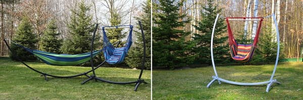 Universell hängmatta & gungställning - Hållbar pulverbelagd stål, 220kg kapacitet, Enkel montering, 2-i-1 design för utomhusavkoppling