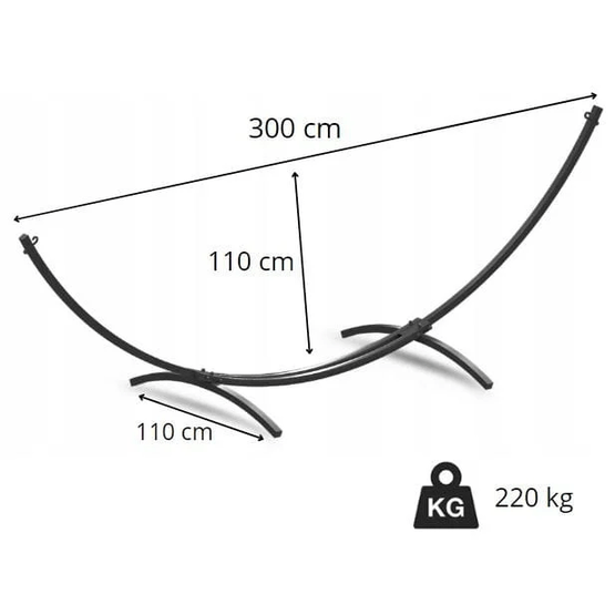 Riippumatto jalustalla - Teräs - 2 henkilöä - Enintään 220 kg - Punainen