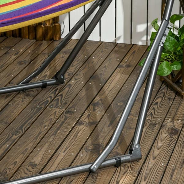 Rootz Foldbar Garden Swing Hammock - Epoxy Harts - 1 Person Swing - Robust Metal Frame - 270 cm x 100 cm x 94 cm