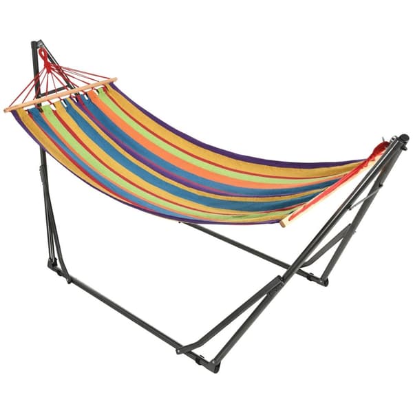 Rootz Foldbar Garden Swing Hammock - Epoxy Harts - 1 Person Swing - Robust Metal Frame - 270 cm x 100 cm x 94 cm