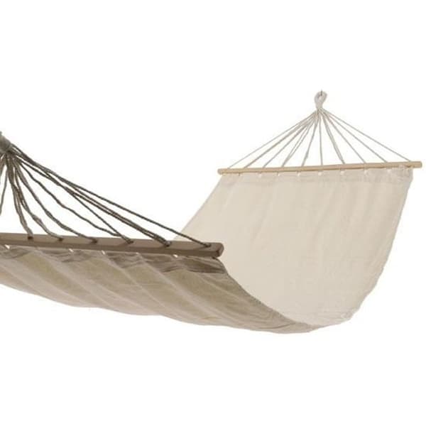 Naturlig hängmatta - EMINZA - Duk i bomull och polyester - Vit - 1 person - 200x100 cm