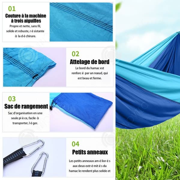 INN Camping Hängmatta 300x200cm Bärbar hängmatta med trädrem Enkel eller dubbel hängmatta för utomhusvandring och resor